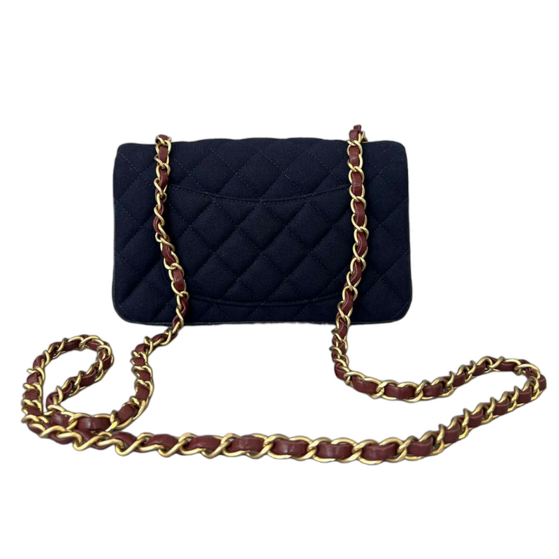 Limited Edition Timeless Mini Rectangular Calf Wool Navy GHW