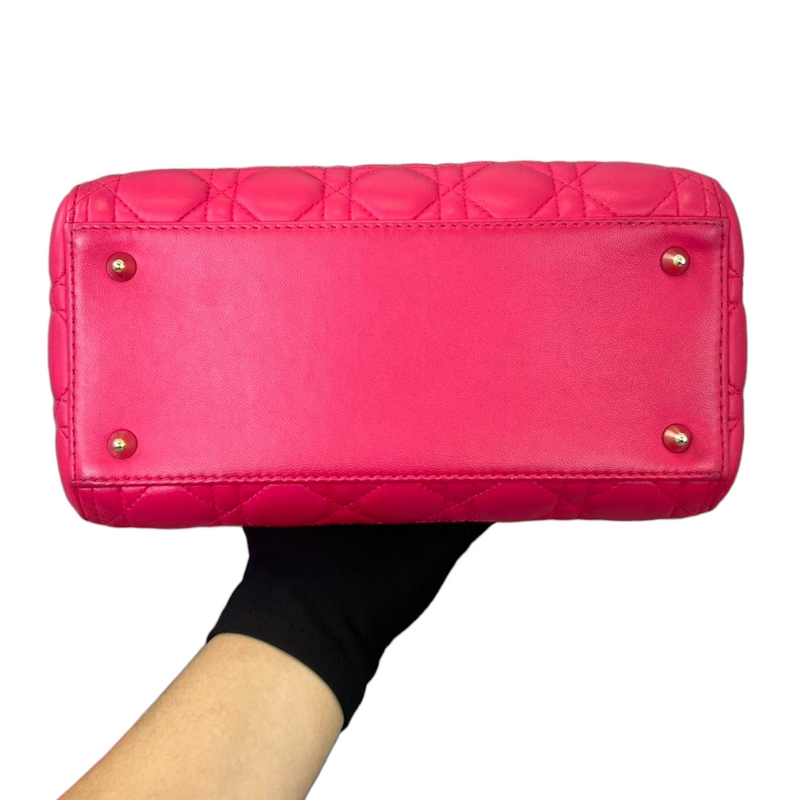 Christian Dior Lambskin Cannage Medium Lady Dior Pink GHW – Bag Religion