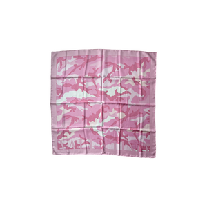 Silk Scarf Beautiful Camo Pattern in Pink and White