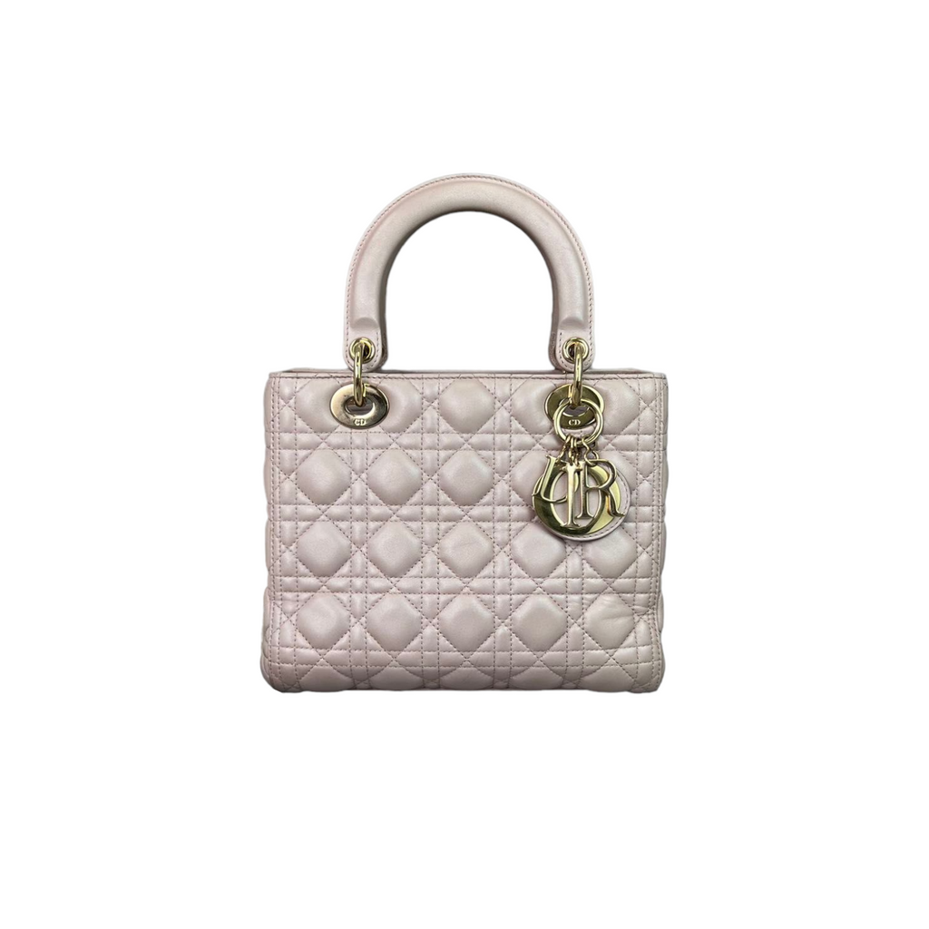 Lambskin Medium Lady Dior Baby Pink GHW