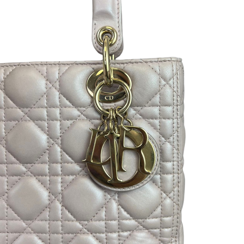 Lambskin Medium Lady Dior Baby Pink GHW