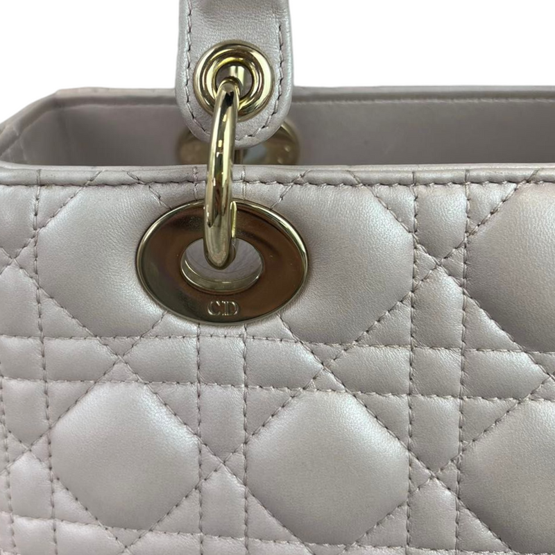 Lambskin Medium Lady Dior Baby Pink GHW
