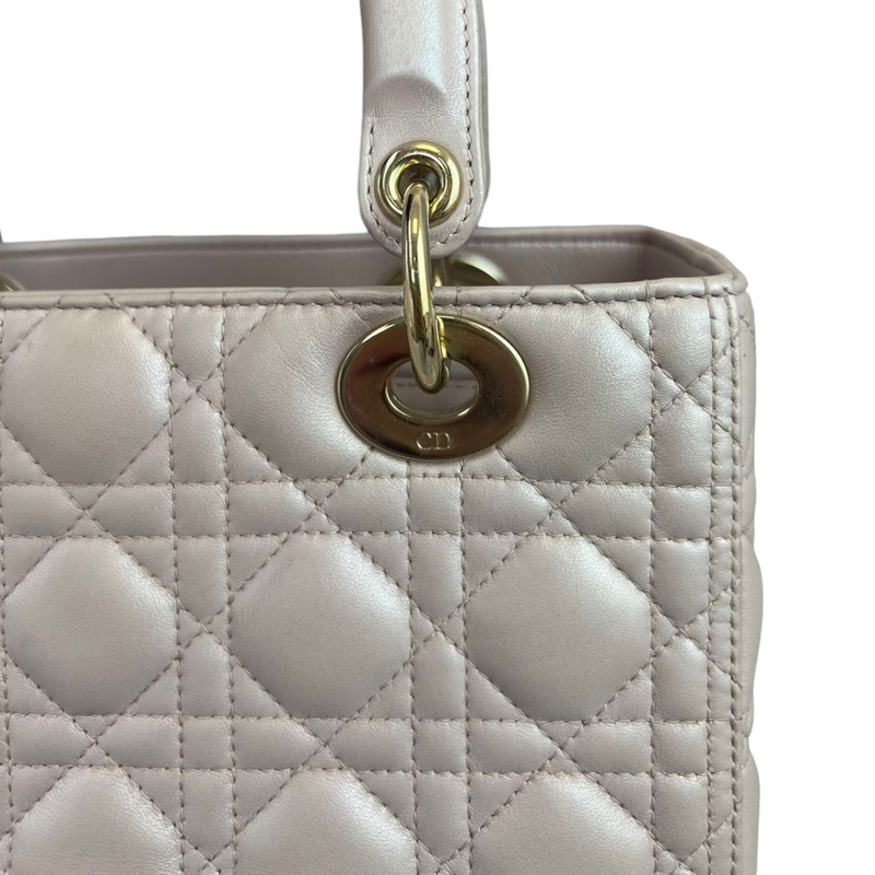 Lambskin Medium Lady Dior Baby Pink GHW