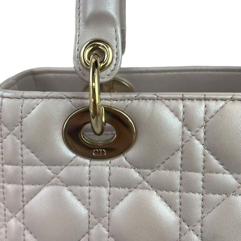 Lambskin Medium Lady Dior Baby Pink GHW