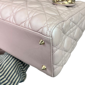 Lambskin Medium Lady Dior Baby Pink GHW