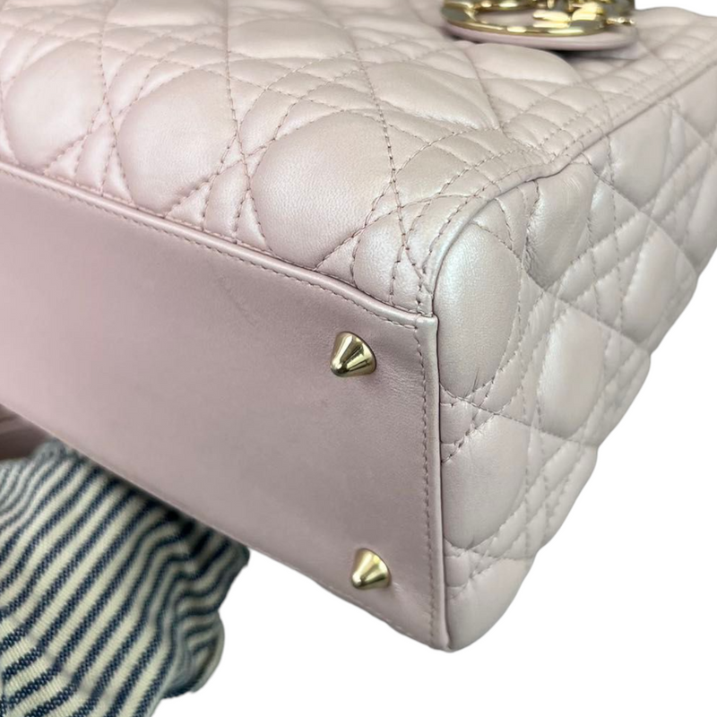 Lambskin Medium Lady Dior Baby Pink GHW