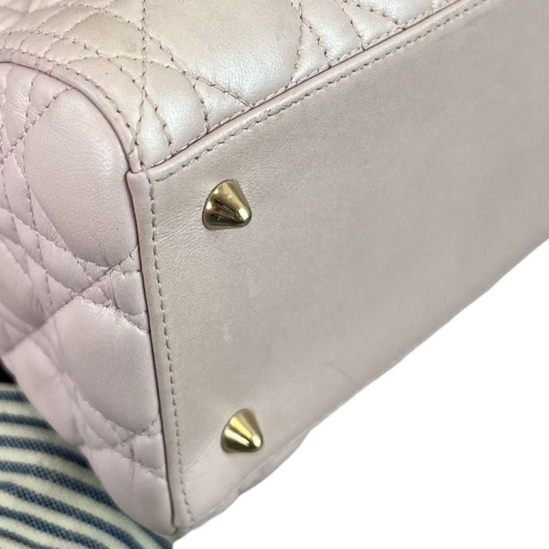 Lambskin Medium Lady Dior Baby Pink GHW