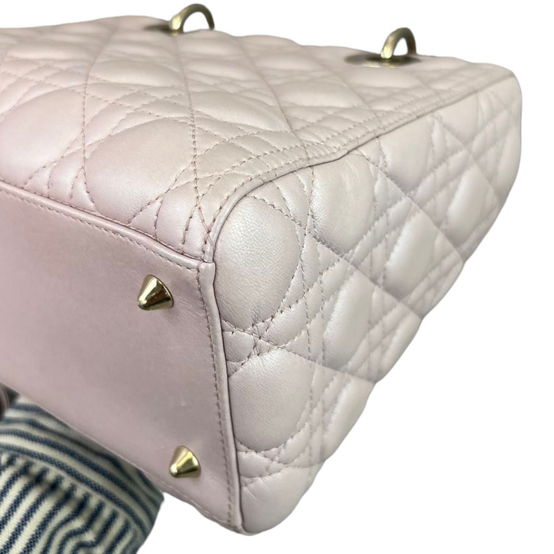 Lambskin Medium Lady Dior Baby Pink GHW