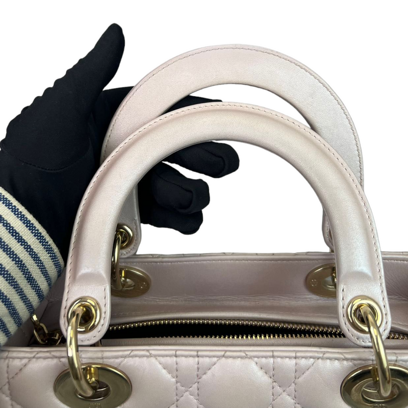 Lambskin Medium Lady Dior Baby Pink GHW