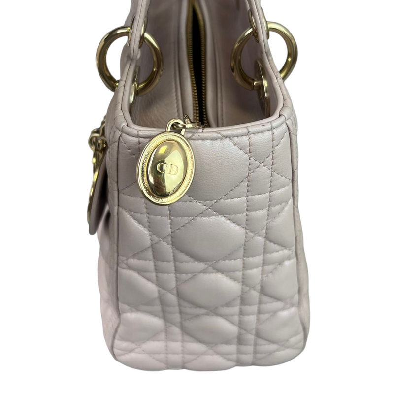 Lambskin Medium Lady Dior Baby Pink GHW
