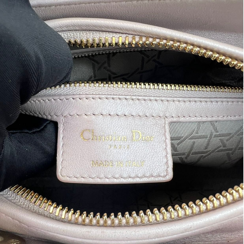 Lambskin Medium Lady Dior Baby Pink GHW