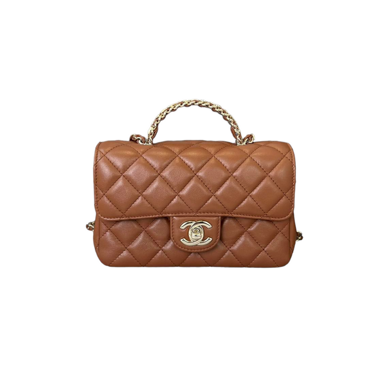 Chanel Mini Crystal Top Handle Rectangular Caramel GHW – Bag Religion