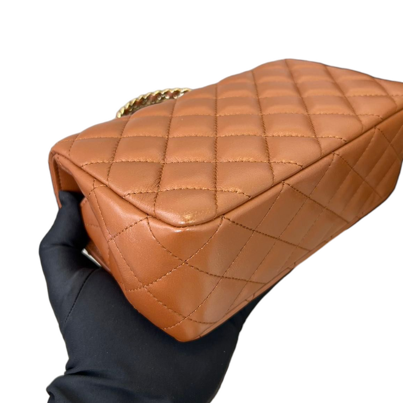Mini Crystal Top Handle Rectangular Caramel GHW