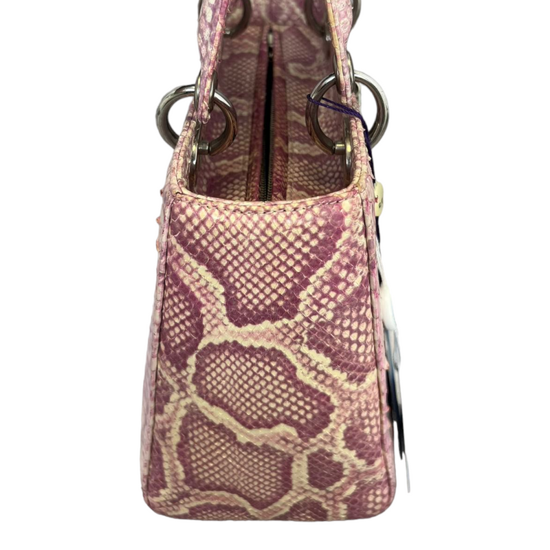 Christian Dior Python Medium Lady Dior Pink Bag SHW – Bag Religion