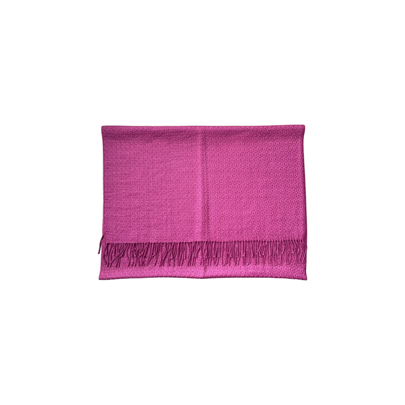 Silk Scarf Cashmere Solid Signature Pattern Purple