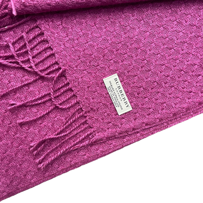 Silk Scarf Cashmere Solid Signature Pattern Purple