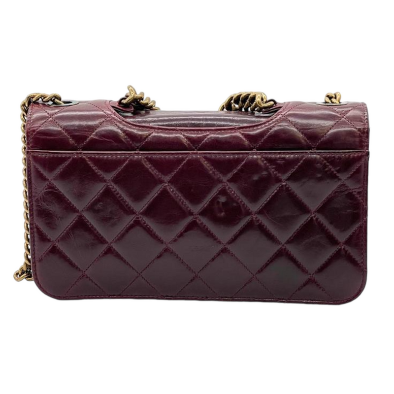 Chanel Quilted Calfskin CC Flap Bag Burgundy