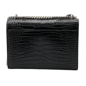 Calfskin Crocodile Embossed Medium Sunset Black SHW