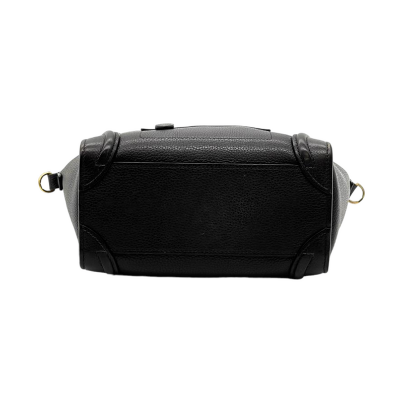 Drummed Leather Nano Luggage Black GHW