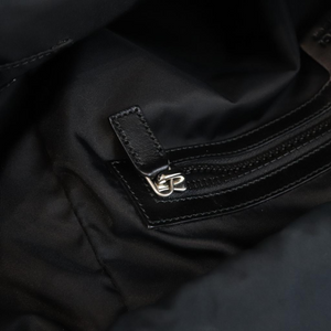 Techno Canvas Embroidered Double Buckle Backpack Black