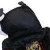 Techno Canvas Embroidered Double Buckle Backpack Black