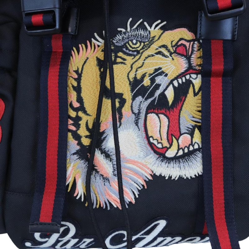 Gucci tiger top embroidered backpack