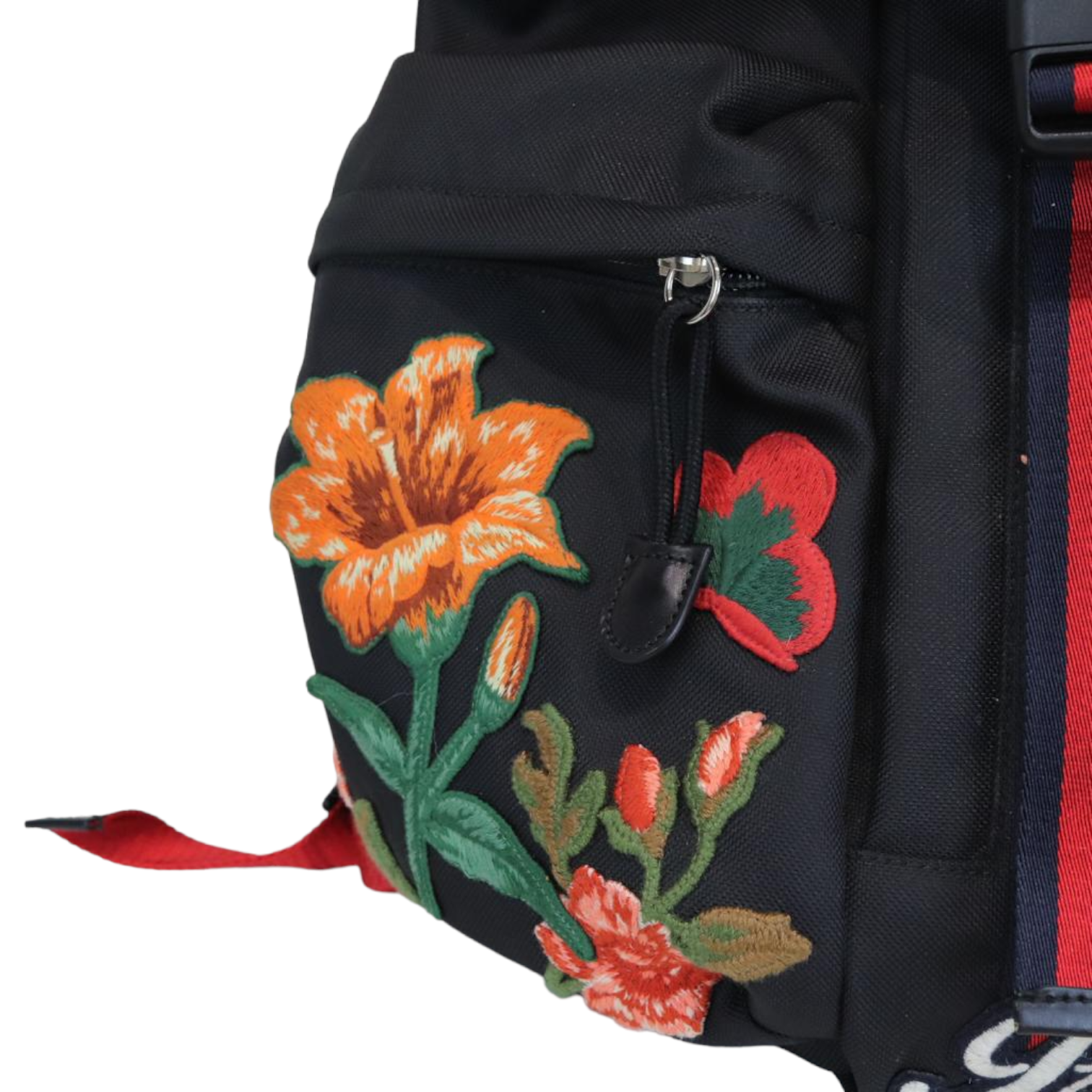 Gucci Techno Canvas Embroidered Double Buckle Backpack Black – Bag