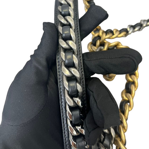 Goatskin Quilted Large Chanel 19 Flap Black