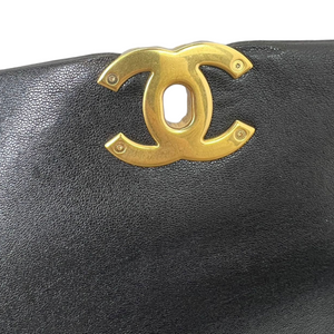 Goatskin Quilted Large Chanel 19 Flap Black