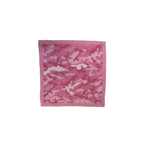 Silk Scarf Beautiful Camo Pattern in Pink and White