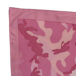 Silk Scarf Beautiful Camo Pattern in Pink and White