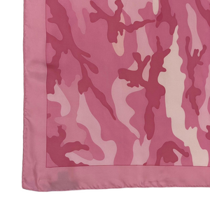 Silk Scarf Beautiful Camo Pattern in Pink and White