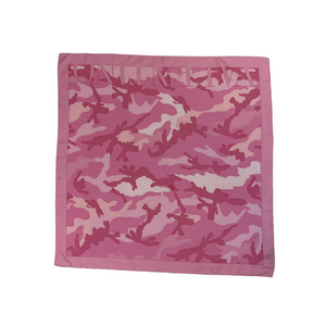 Silk Scarf Beautiful Camo Pattern in Pink and White