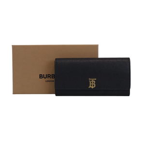 Leather Tb Monogram Continental Wallet Black