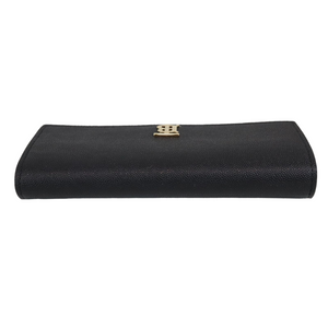 Leather Tb Monogram Continental Wallet Black