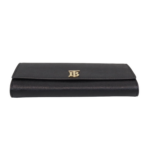 Leather Tb Monogram Continental Wallet Black