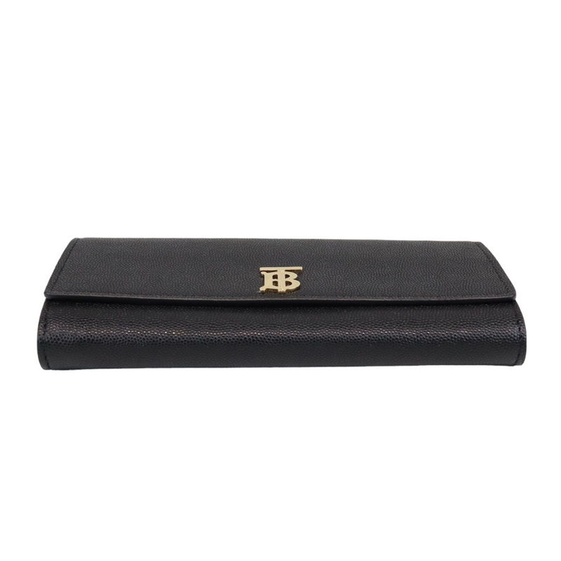 Leather Tb Monogram Continental Wallet Black