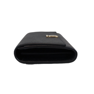 Leather Tb Monogram Continental Wallet Black