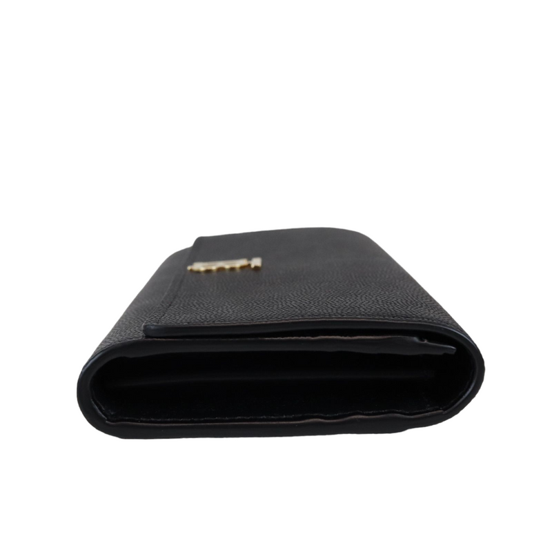 Leather Tb Monogram Continental Wallet Black