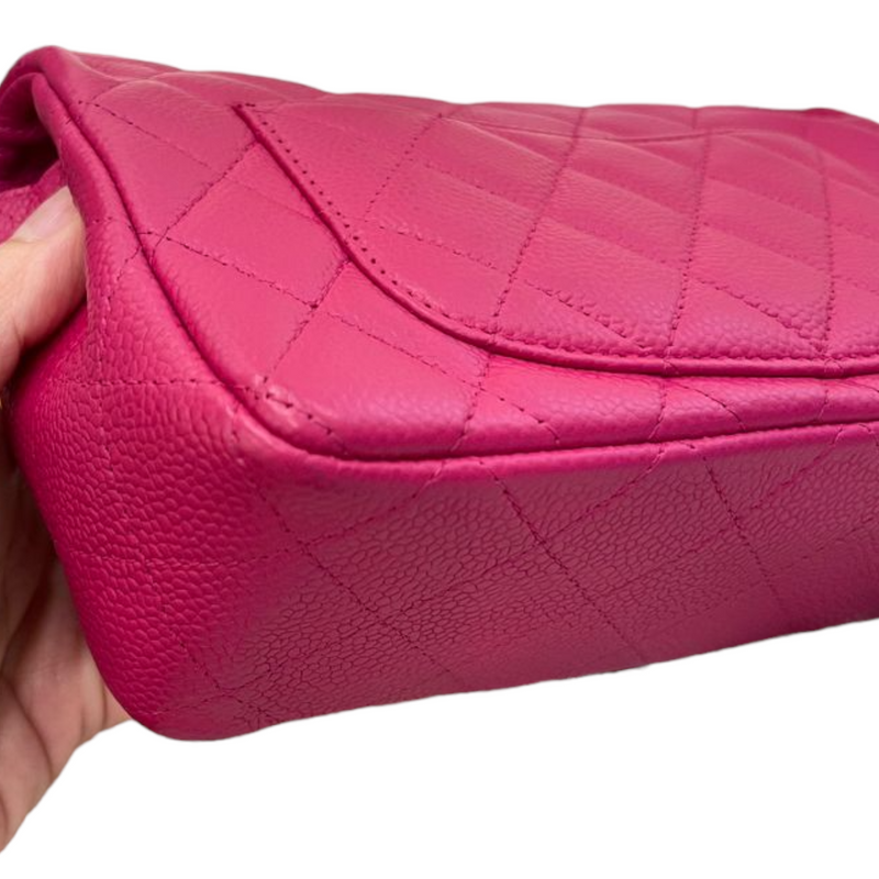 Caviar Quilted Mini Rectangle Flap Suede Pink SHW Bag Religion