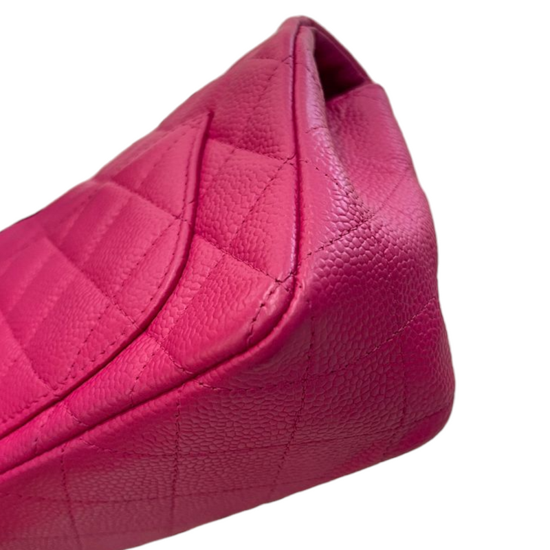 Caviar Quilted Mini Rectangle Flap Suede Pink SHW