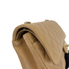 Caviar Quilted Medium Double Flap Beige GHW