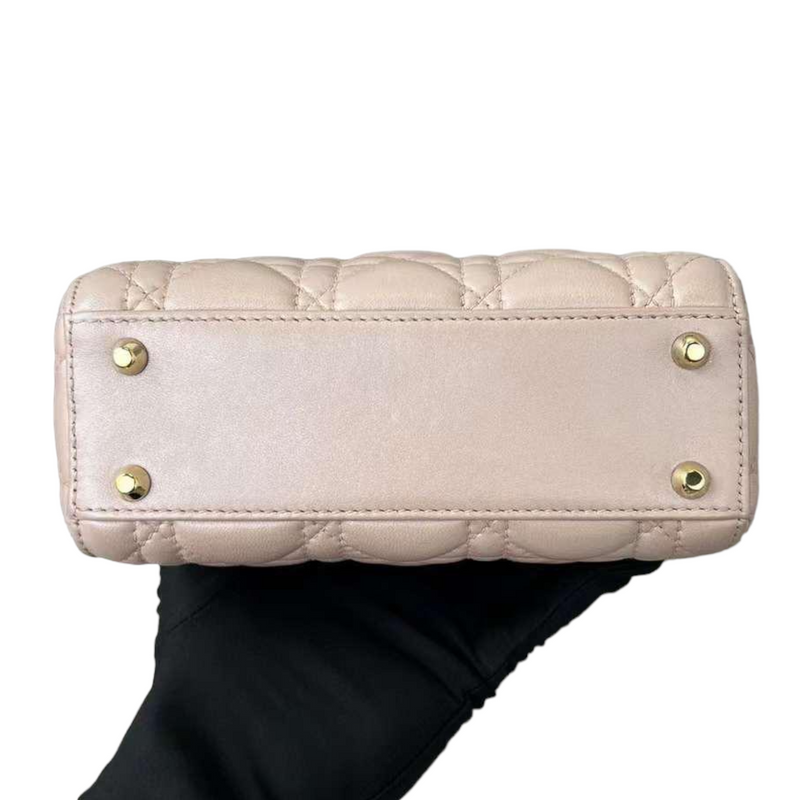 Lambskin Cannage Mini Lady Pink GHW