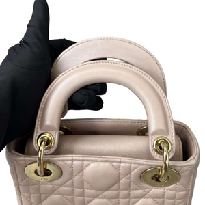 Lambskin Cannage Mini Lady Pink GHW