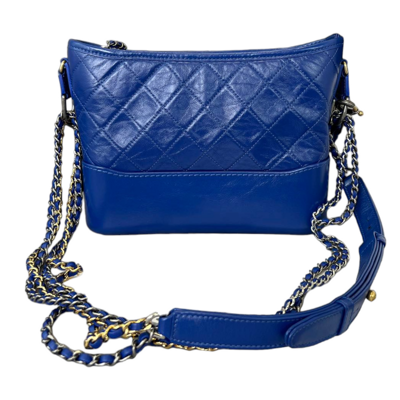 Calfskin Medium Gabrielle Hobo Blue GHW