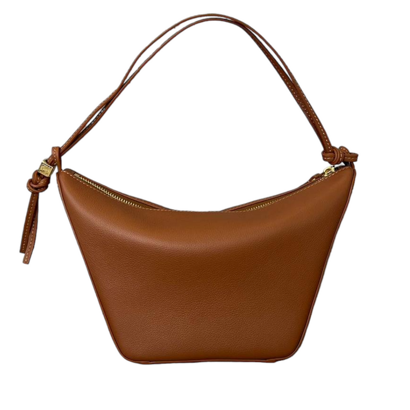 Mini Hammock Hobo Bag Calfskin Milk Tea Color