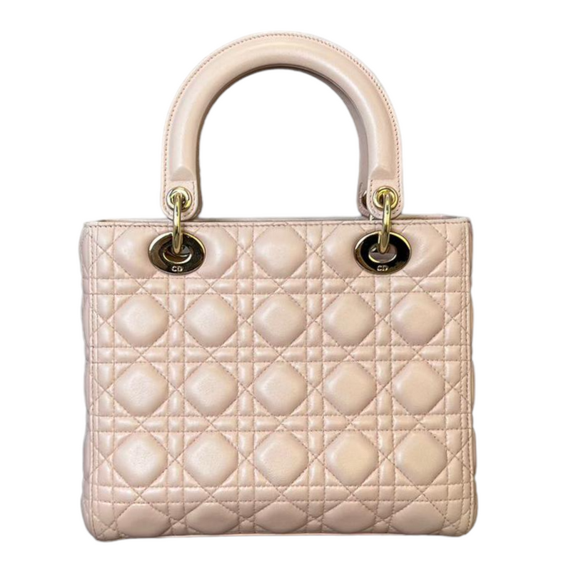 Lambskin Cannage Medium Lady Dior Baby Pink