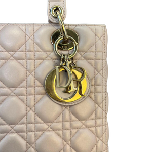 Lambskin Cannage Medium Lady Dior Baby Pink