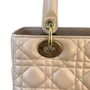 Lambskin Cannage Medium Lady Dior Baby Pink