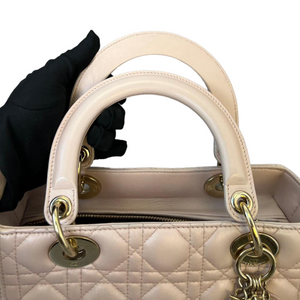 Lambskin Cannage Medium Lady Dior Baby Pink